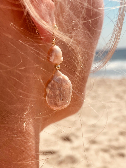 Juliette pink pearl earrings